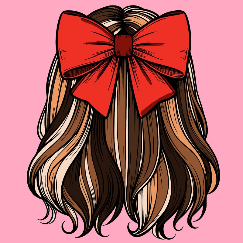 a realistic bow in girls hair