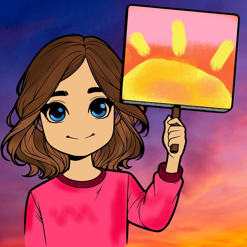 realistic girl holding up a sign