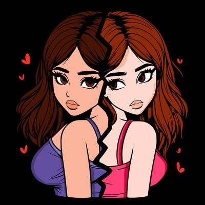 realistic girl split