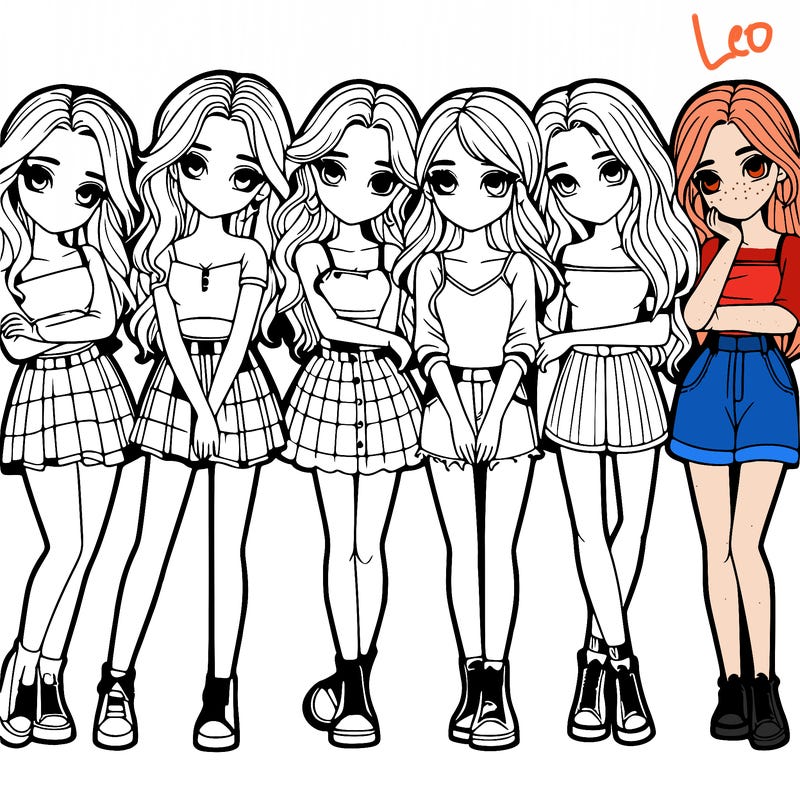 a group of girls realistic