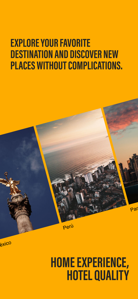 Wynwood House - Wynwood House app screen showcasing travel destinations with a home experience and hotel quality