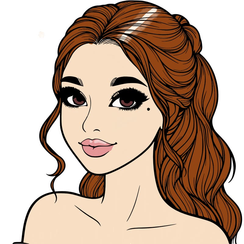 realistic girl with makeup pretty and freckles