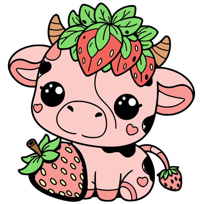 cute strawberry cow