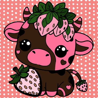 cute strawberry cow