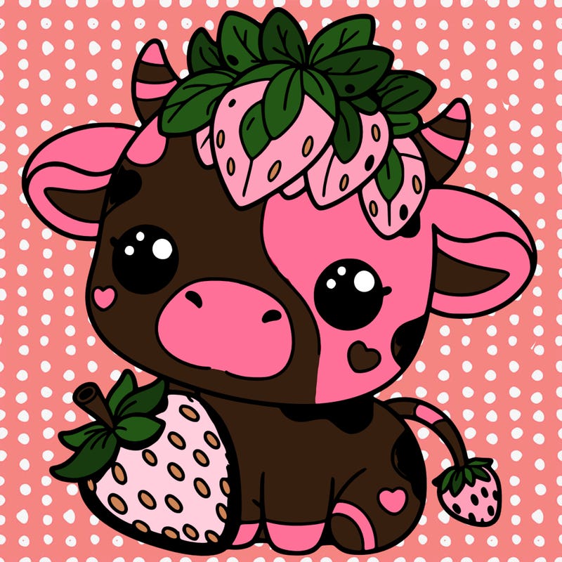 cute strawberry cow