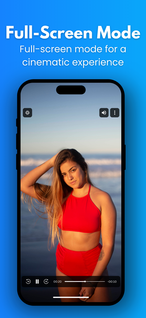 MX Player, All Video Player - MX Player iOS app displaying a video in full-screen cinematic mode on an iPhone.