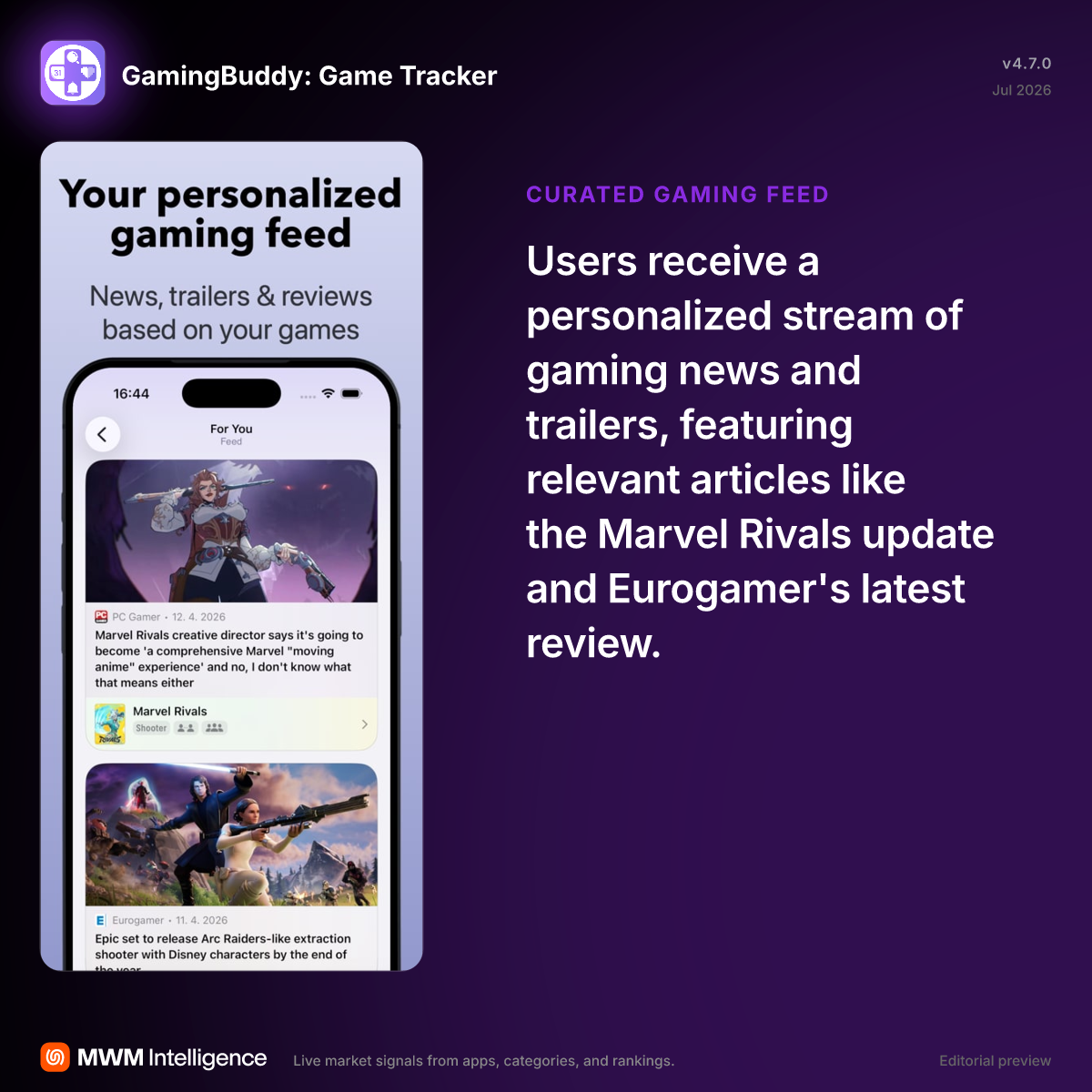GamingBuddy: Game Tracker - Entertainment App | MWM