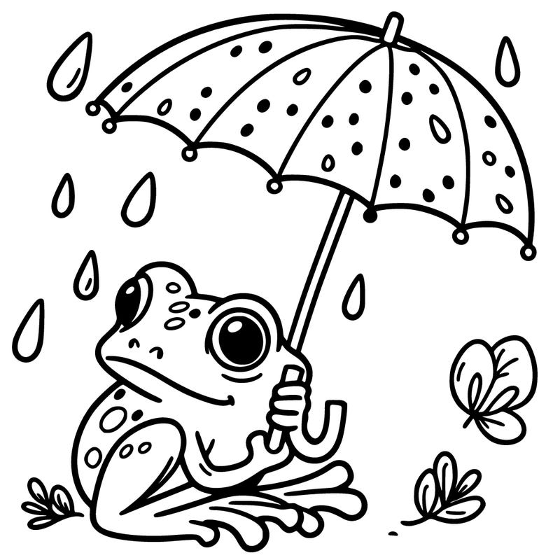 a frog with an umbrella