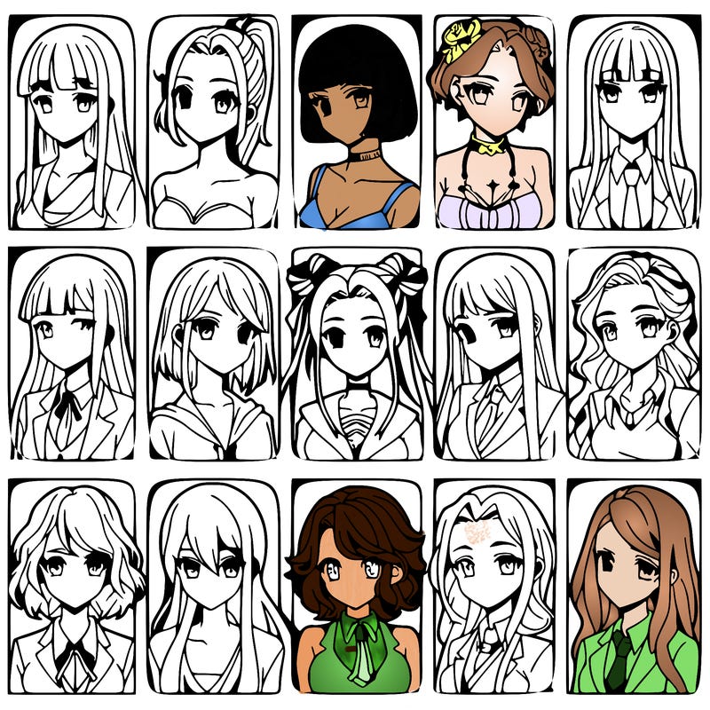 girls that look diffrent anime