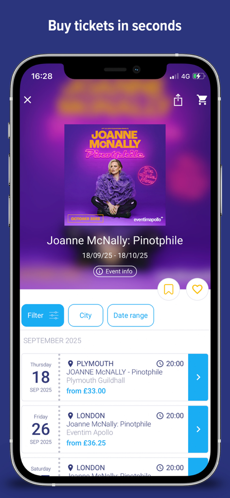 EVENTIM UK | Event Tickets - Joanne McNally tour dates and ticket prices on the Eventim UK app