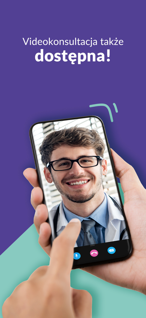 Dimedic - recepta na zdrowie - Schermata dello smartphone che mostra una videochiamata con un medico nell'app Dimedic