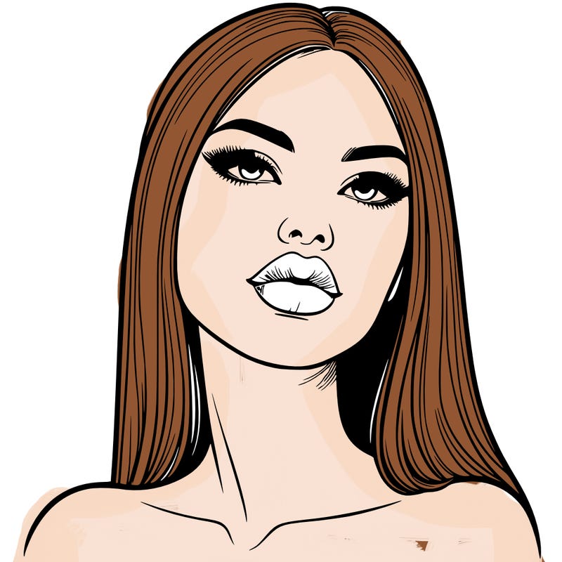 realistic woman with full lips
