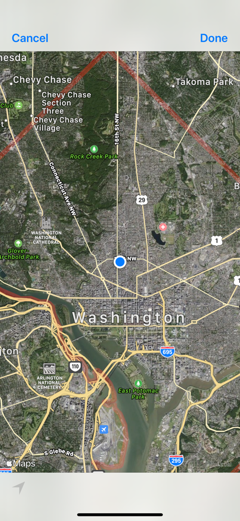 Radar Weather - Rain Forecast - Hyperlocal weather radar map showing rain forecast over Washington DC