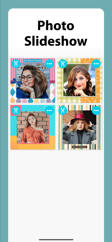 Four photo slideshow templates for social media marketing ads