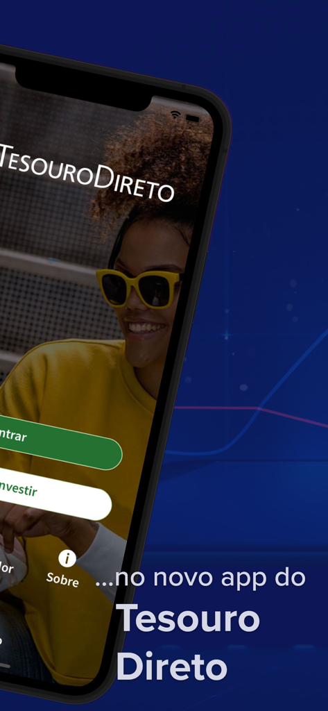Tesouro Direto - Tesouro Direto mobile app welcome screen with login and investment options