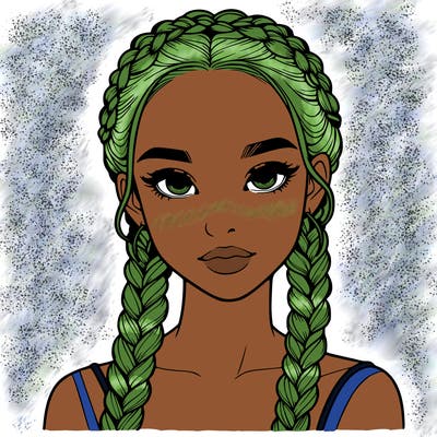 realistic girl with braids