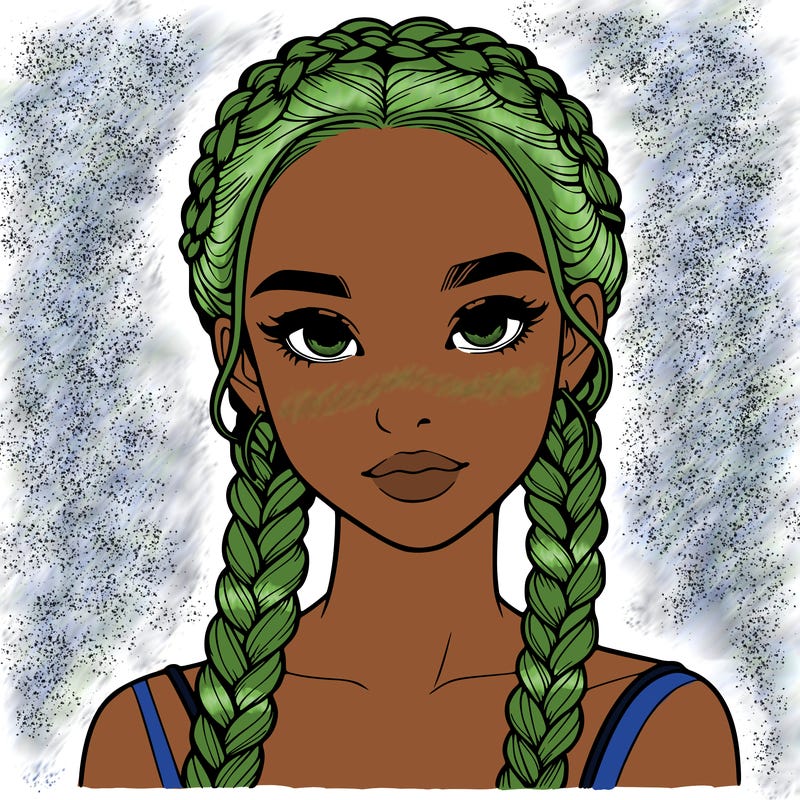 realistic girl with braids