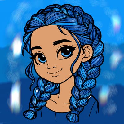 girl with braids realistic