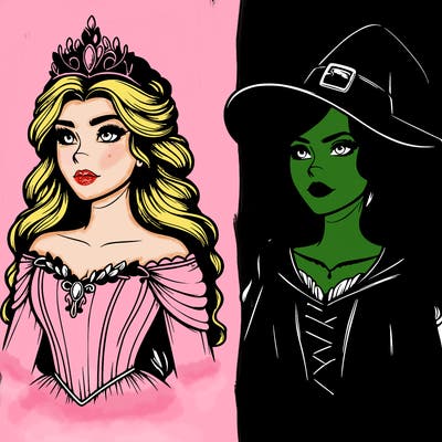 princess and witch realistic