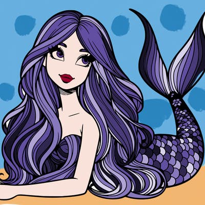 realistic mermaid with long hair