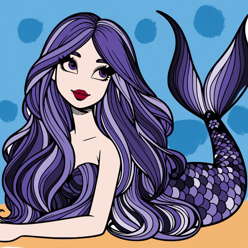 realistic mermaid with long hair