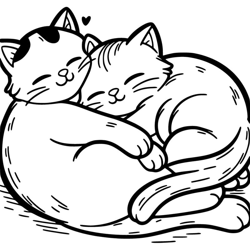 a cat cuddling with another cat