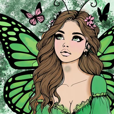 butterfly fairy realistic girl