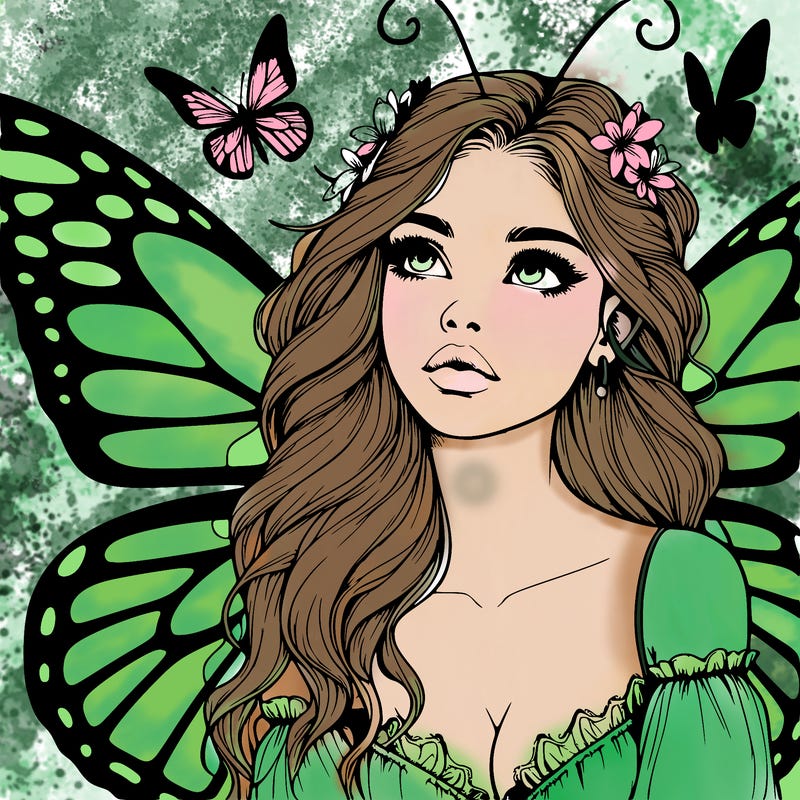 butterfly fairy realistic girl
