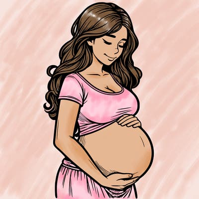 woman heavily pregnant realistic