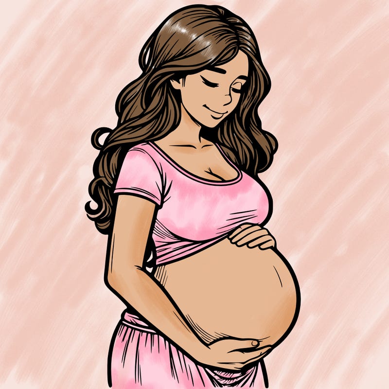woman heavily pregnant realistic