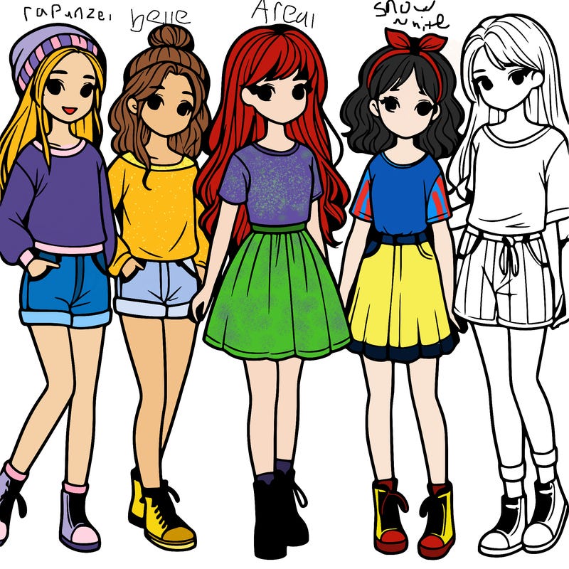 a group of five girls