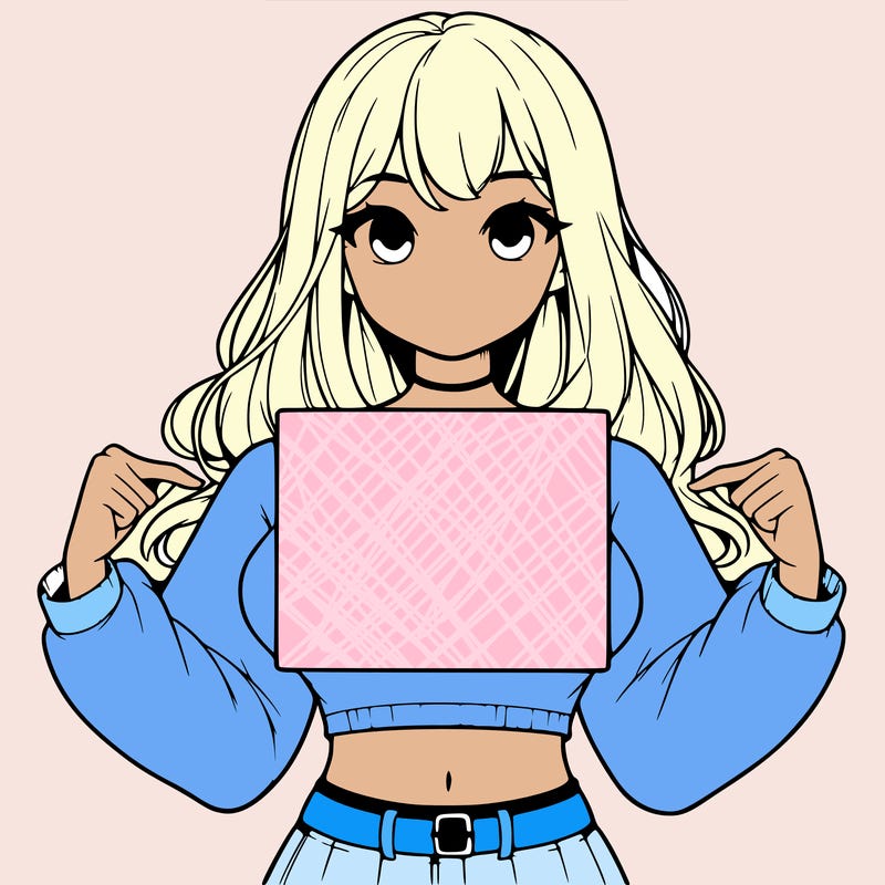 girl holding a blank sign in a long sleeve crop top