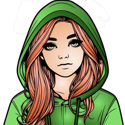 realistic girl with a hoodie