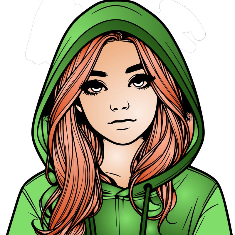 realistic girl with a hoodie
