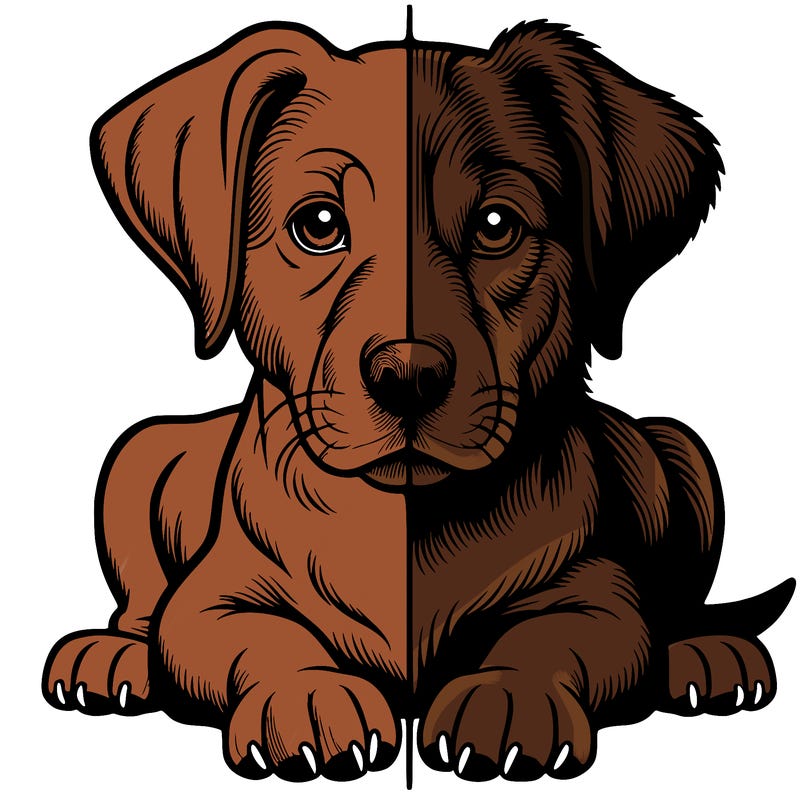 realistic dog split picture