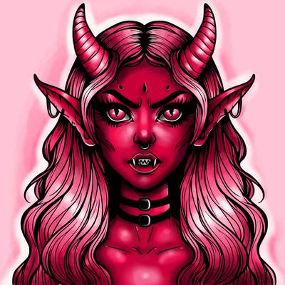 realistic demonic woman