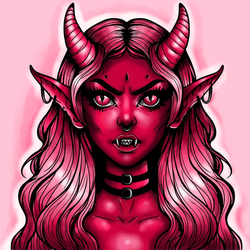 realistic demonic woman