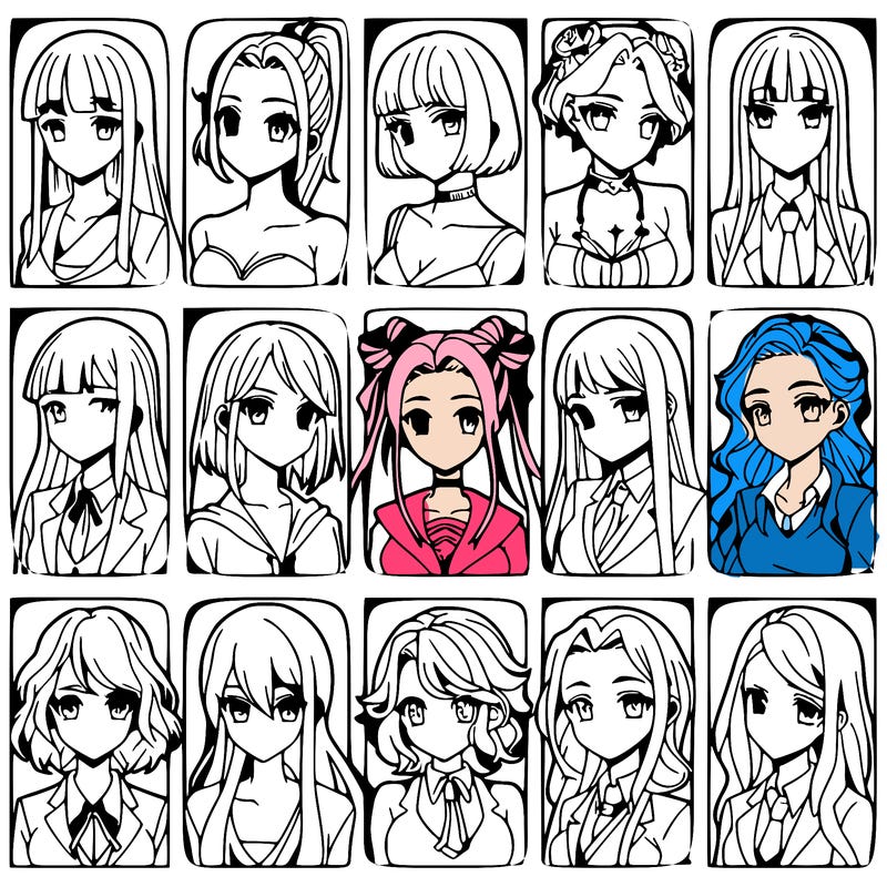 girls that look diffrent anime