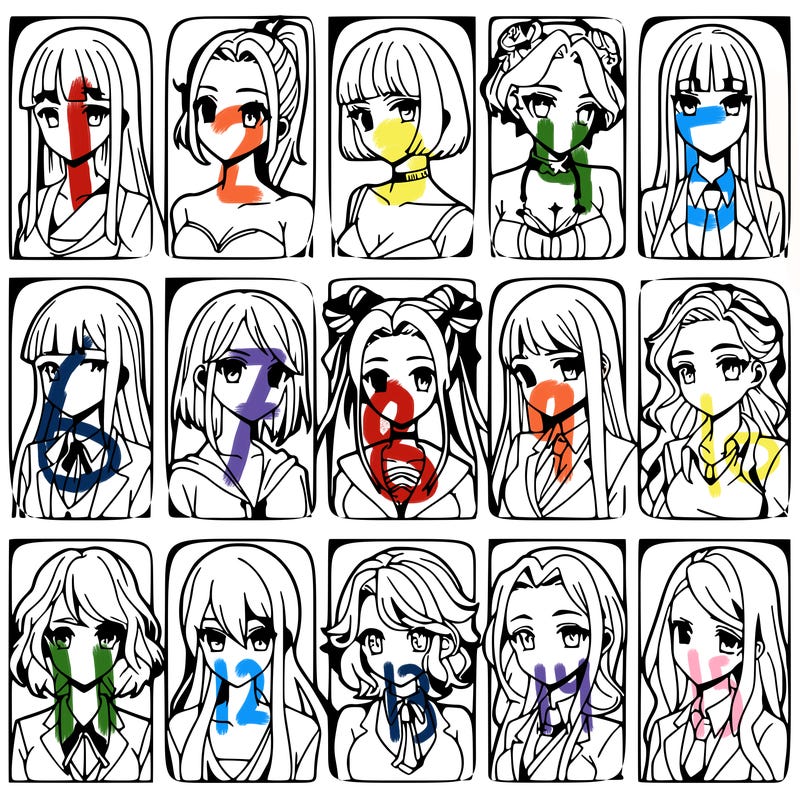 girls that look diffrent anime