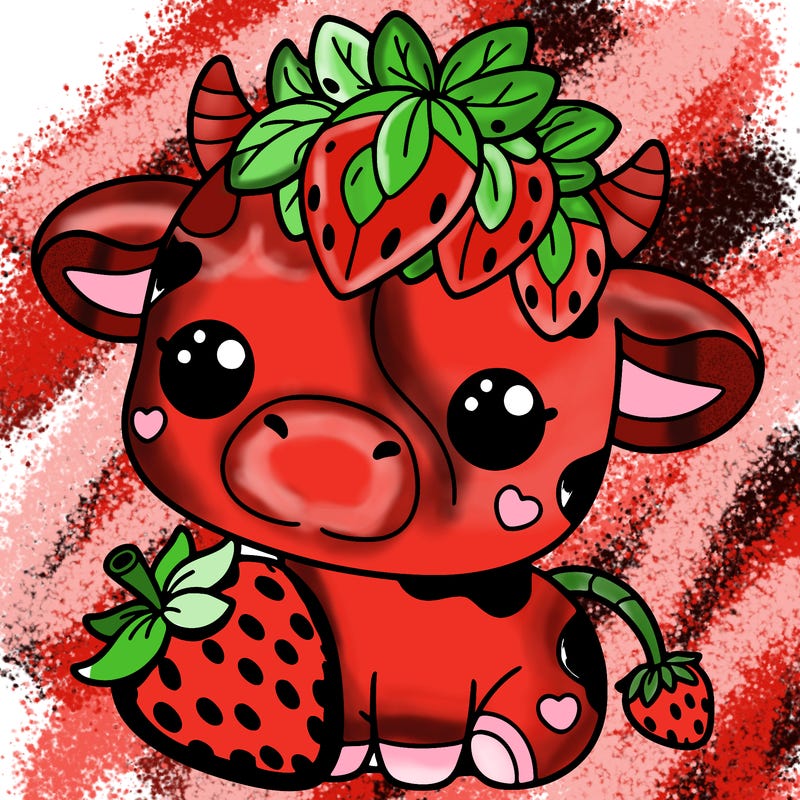 cute strawberry cow