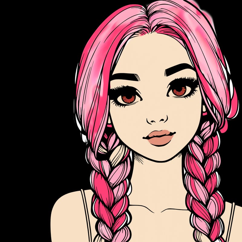 realistic girl with braids