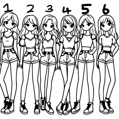 a group of girls wearing crop tops and shorts