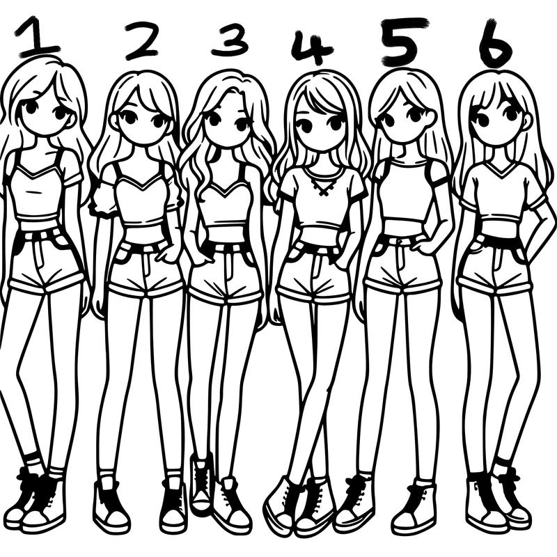 a group of girls wearing crop tops and shorts