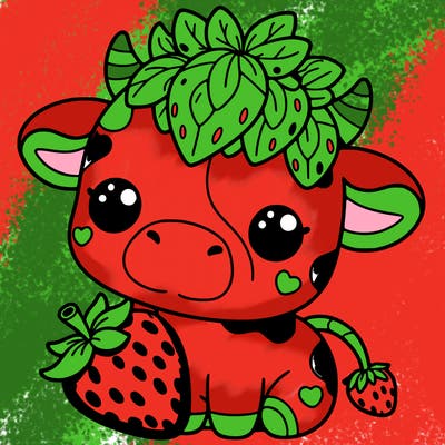 cute strawberry cow