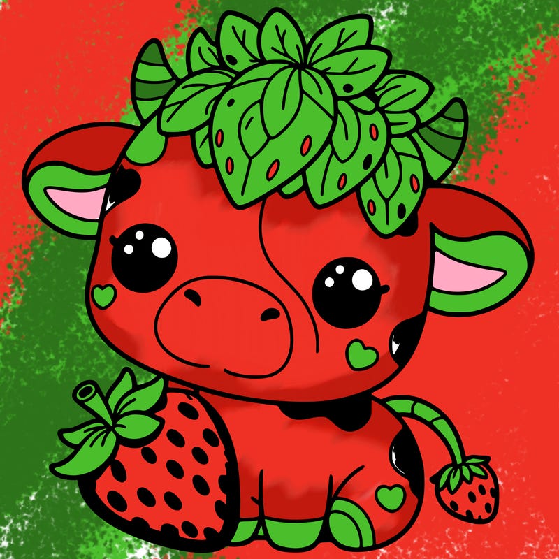 cute strawberry cow
