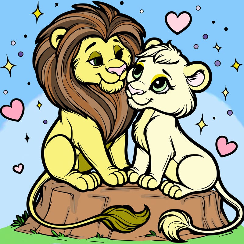 lion and lioness inlove
