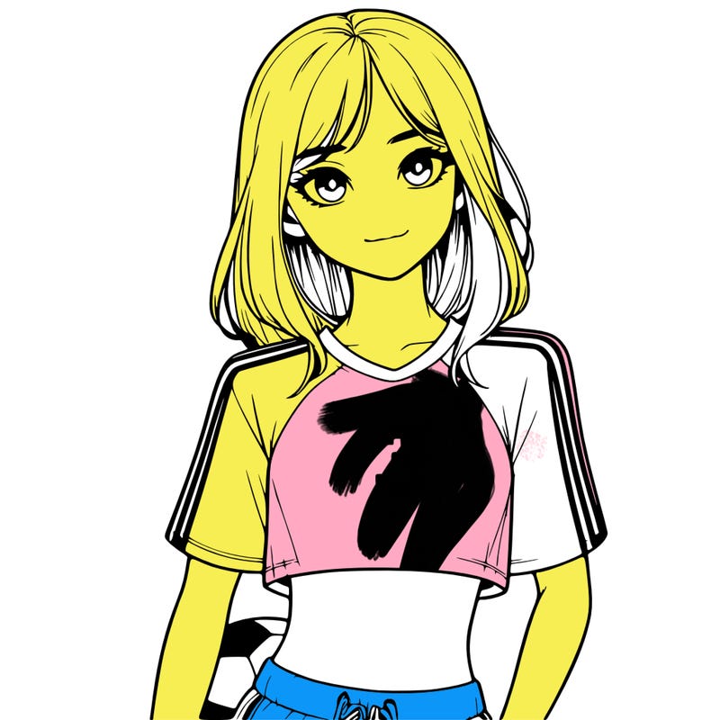realistic girl wearing soccer jersey