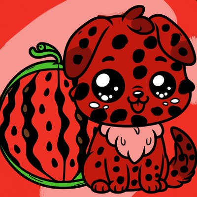 watermelon dog cute