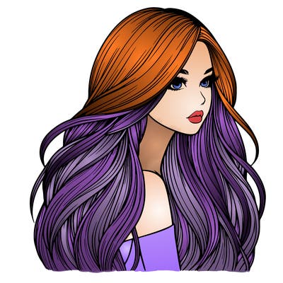 realistic girl with long realistic hair