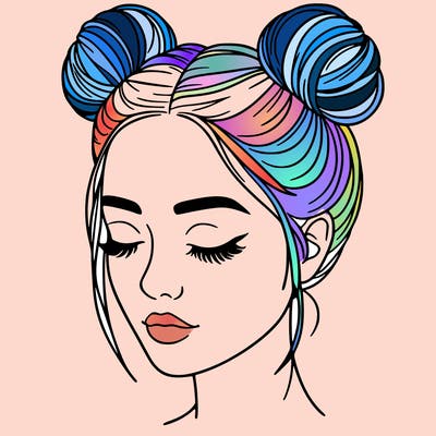 woman with hair buns